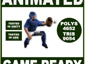 white baseball catcher 9054 tris Modèle 3D