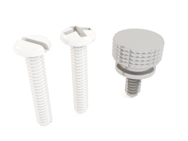 screws pack 3 in 1 3D Model .c4d .max .obj .3ds .fbx .stl .blend