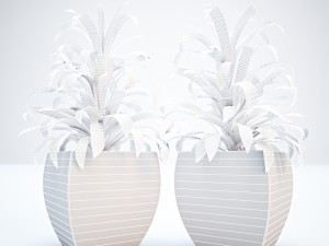 plant and vase for exterior 3D Model