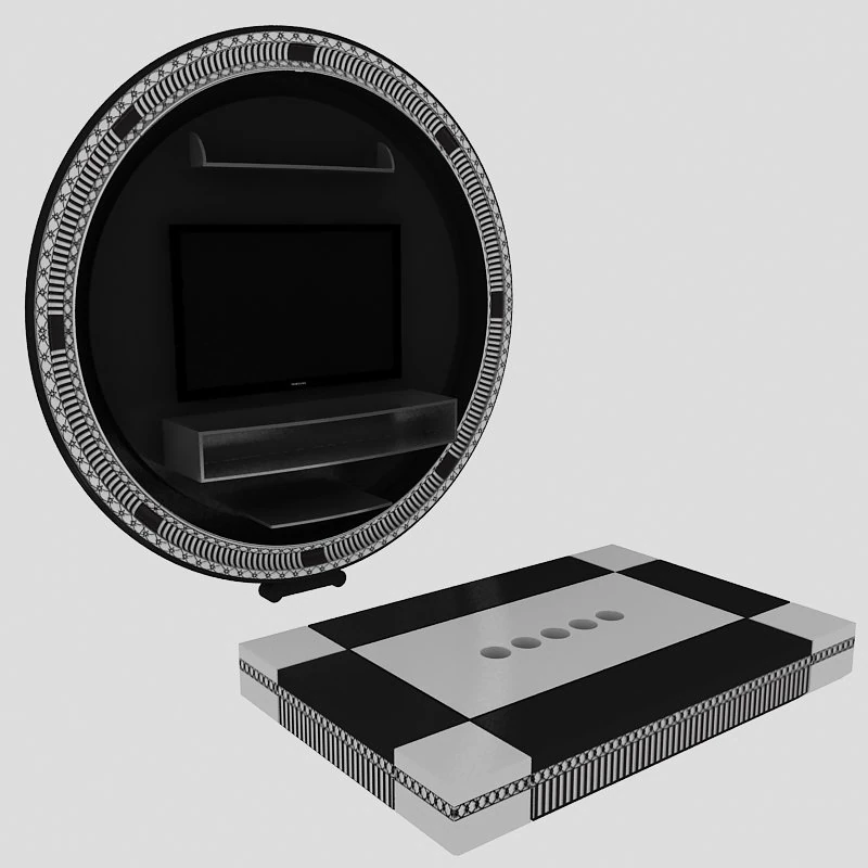 tv cabinet and table  set 3D Model .c4d .max .obj .3ds .fbx .stl .blend 