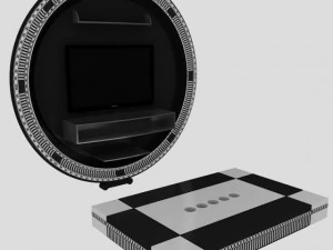 lemari tv dan set meja Model 3D