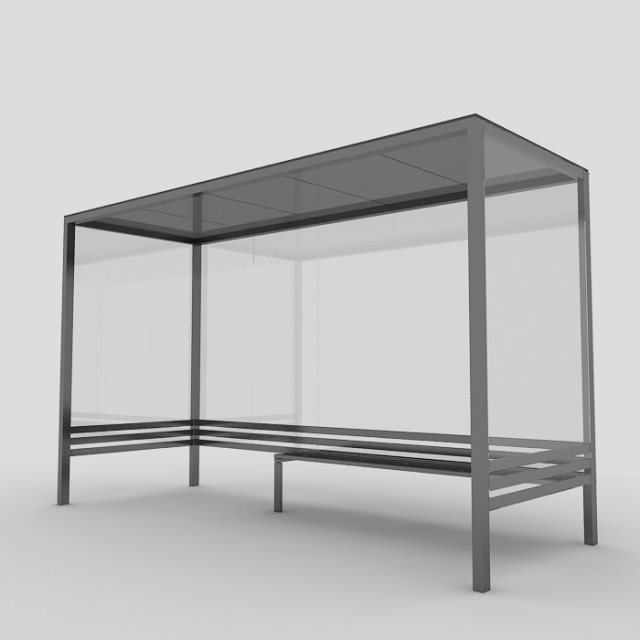 bus shelter 3D 모델 .c4d .max .obj .3ds .fbx .stl .blend 