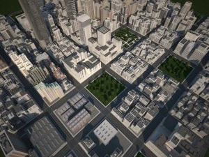 現実的な大きな都市 3Dモデル