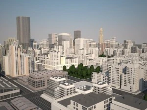 現実的な大きな都市 3Dモデル
