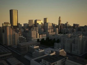 現実的な大きな都市 3Dモデル