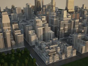 現実的な大きな都市 3Dモデル