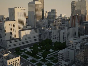 現実的な大きな都市 3Dモデル