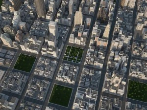 現実的な大きな都市 3Dモデル
