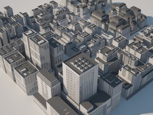 city buildings set Modèle 3D
