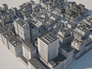 city buildings set 3D Model