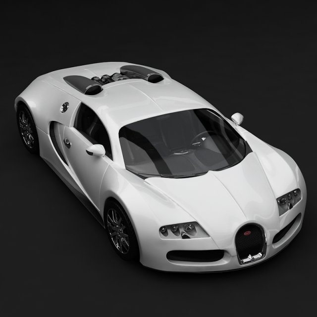 bugatti veyron white 3D 모델 .c4d .max .obj .3ds .fbx .stl .blend 