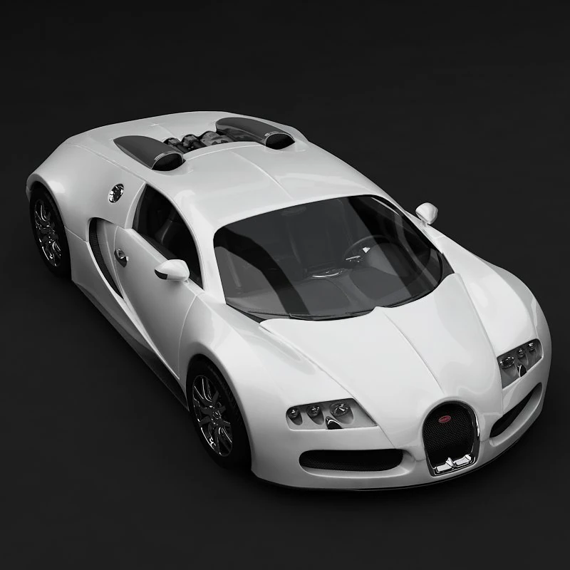 bugatti veyron white 3D Model .c4d .max .obj .3ds .fbx .stl .blend 