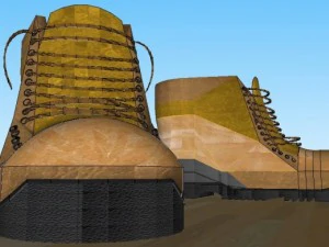 bota deserto militar Modelo 3D