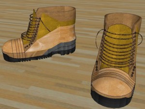 boot desert military Modello 3D