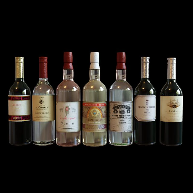 bottle 3D Model .c4d .max .obj .3ds .fbx .stl .blend 