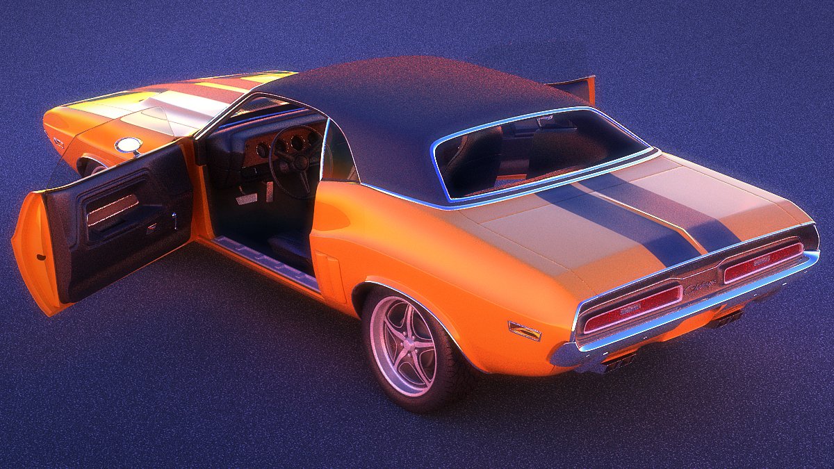 Dodge Challenger 3d model двери