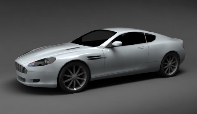 aston martin db9 low polygon 3D Модель .c4d .max .obj .3ds .fbx .stl .blend 