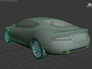 aston martin db9 low polygon 3D Модель