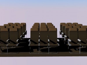 12 set of economy class seat seats  3x3x33ds 3D Модель
