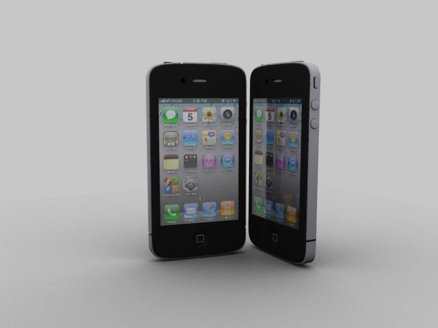 iphone 4s 3D 모델 .c4d .max .obj .3ds .fbx .stl .blend 