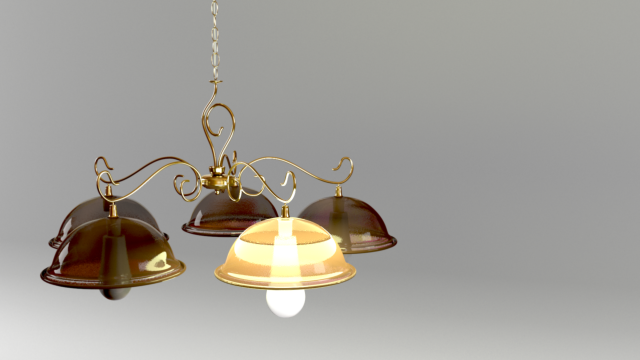 bronze chandelier 3D Model .c4d .max .obj .3ds .fbx .stl .blend 