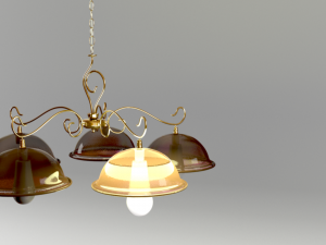 bronze chandelier Modello 3D