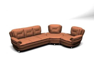 gro&szlig;es L&ouml;wensofa 3D Modell