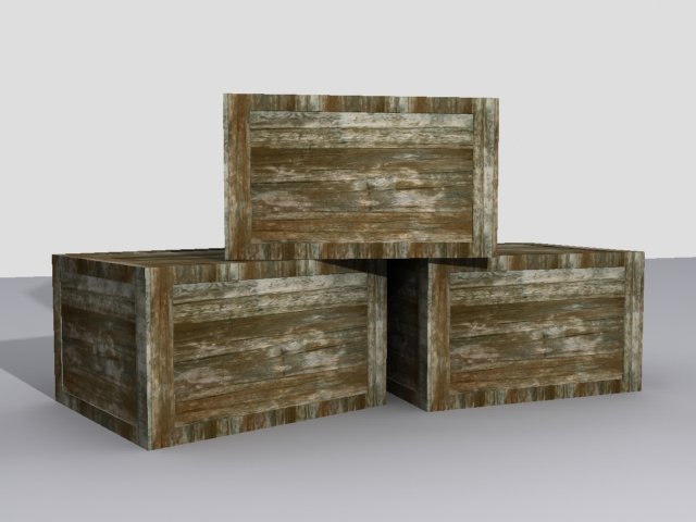 木箱 3Dモデル .c4d .max .obj .3ds .fbx .stl .blend 