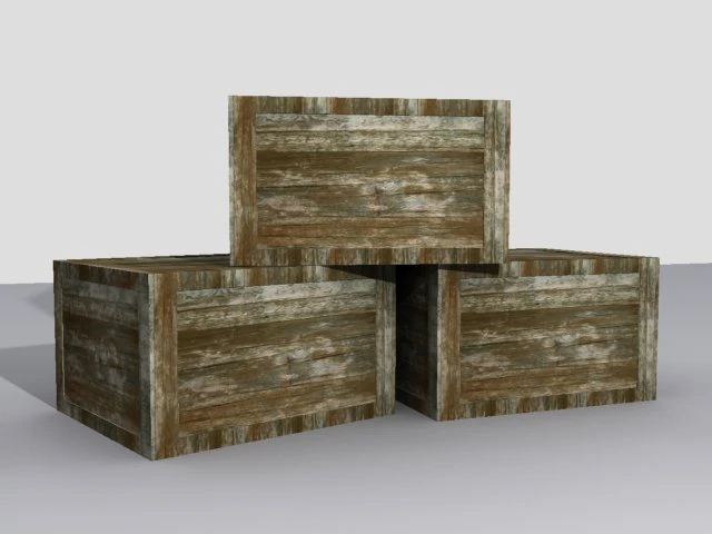 wooden box 3D Model .c4d .max .obj .3ds .fbx .stl .blend 