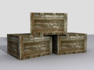 wooden box Model 3D