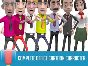 complete character office Modello 3D