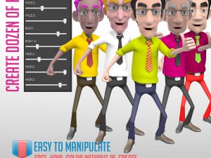 complete character office 3D-Modell