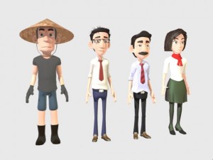 complete character office 3D-Modell