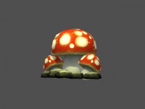 mushrooms low poly Modèle 3D