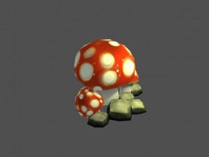 mushrooms low poly Modèle 3D
