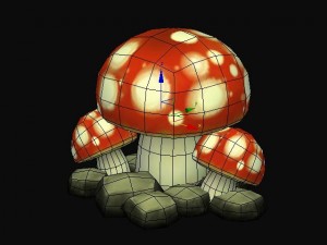 mushrooms low poly Modèle 3D