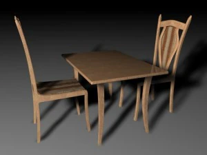 Holzstuhl 3D Modell