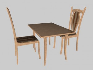 wooden chair Modèle 3D