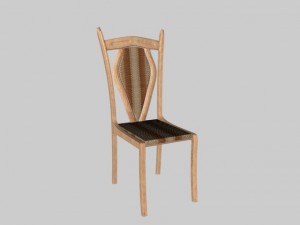 wooden chair Modèle 3D