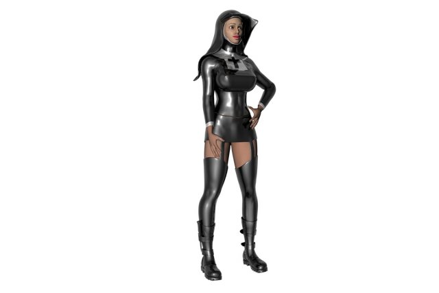 nun in latex Modelo 3D .c4d .max .obj .3ds .fbx .stl .blend 