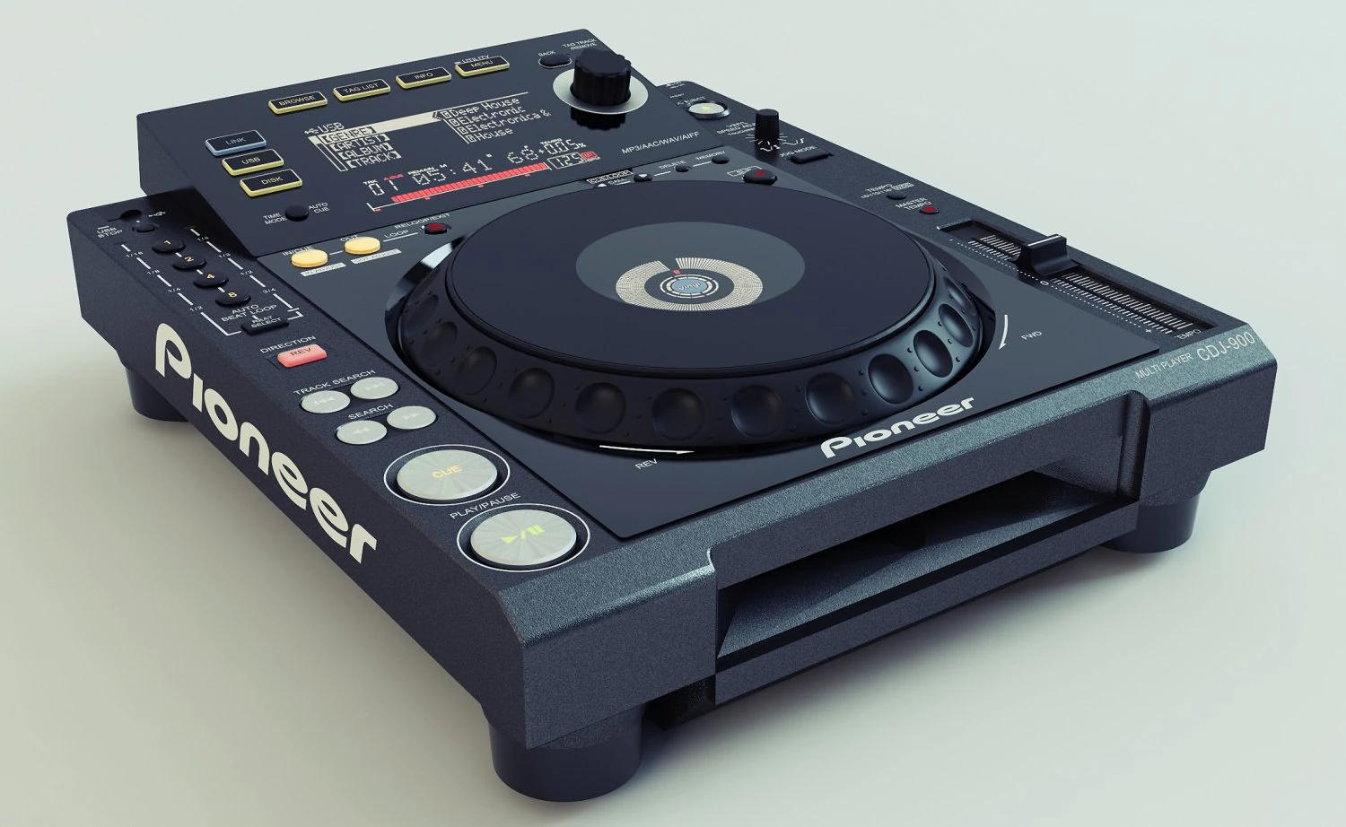 pioneer cdj900 3D Model .c4d .max .obj .3ds .fbx .stl .blend 