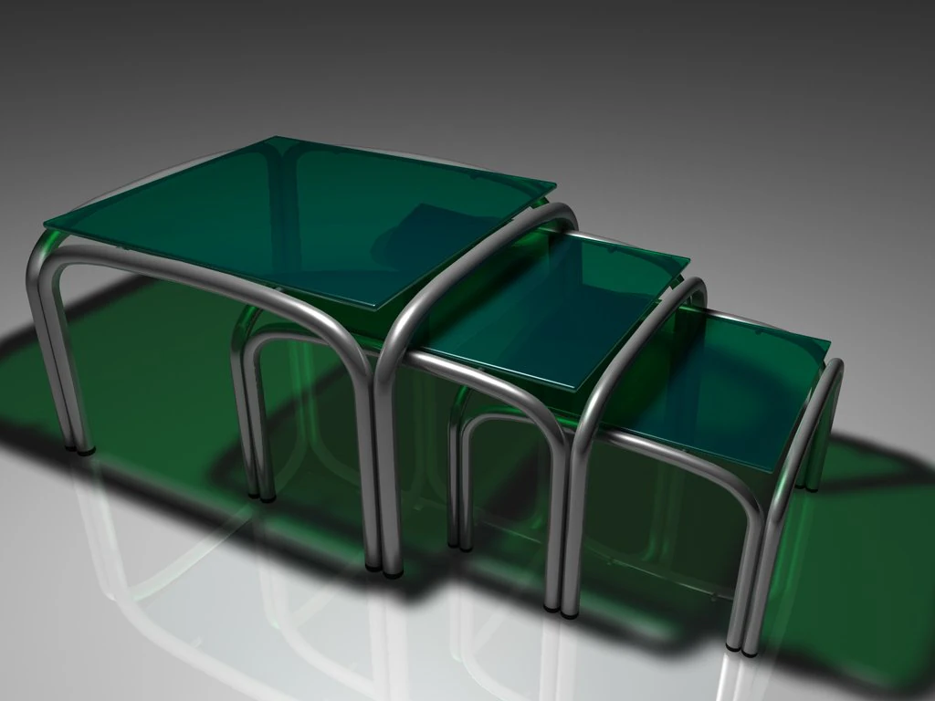 3 tables 3D Model .c4d .max .obj .3ds .fbx .stl .blend 