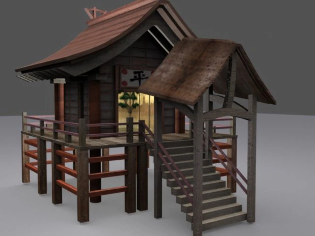 aisian house 3D Model .c4d .max .obj .3ds .fbx .stl .blend 