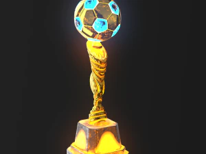 3d trophy cup hot neon 3D Model
