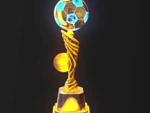 3d trophy cup hot neon 3D Model