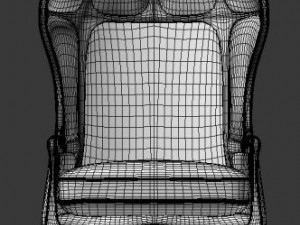 versailles domed burlapbacked chair 3D 模型