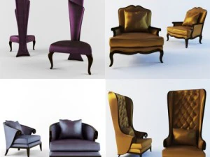 Кристофер Гай 4 стула 3D Модель