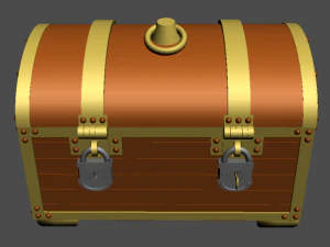chest with coins 3D Model