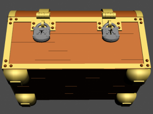 chest with coins 3D Модель