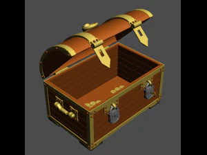 chest with coins 3D Model